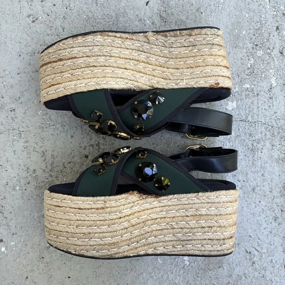 Marni Bejeweled Platform Sandals